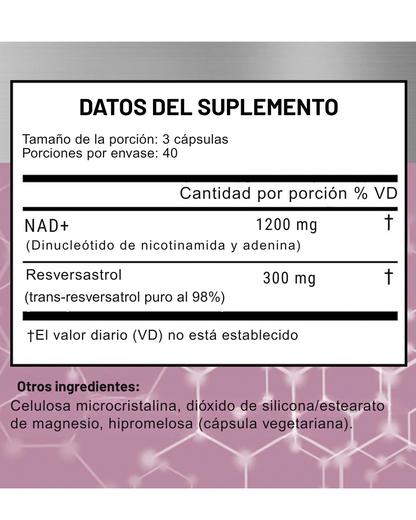 NAD+RESVERATROL 60 CAPSULAS